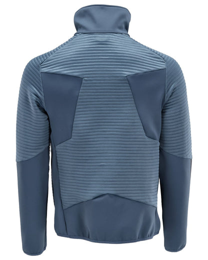 Stone Blue Coloured Mascot Workwear Mens Customized Fleece Jumper With Zipper on white background 