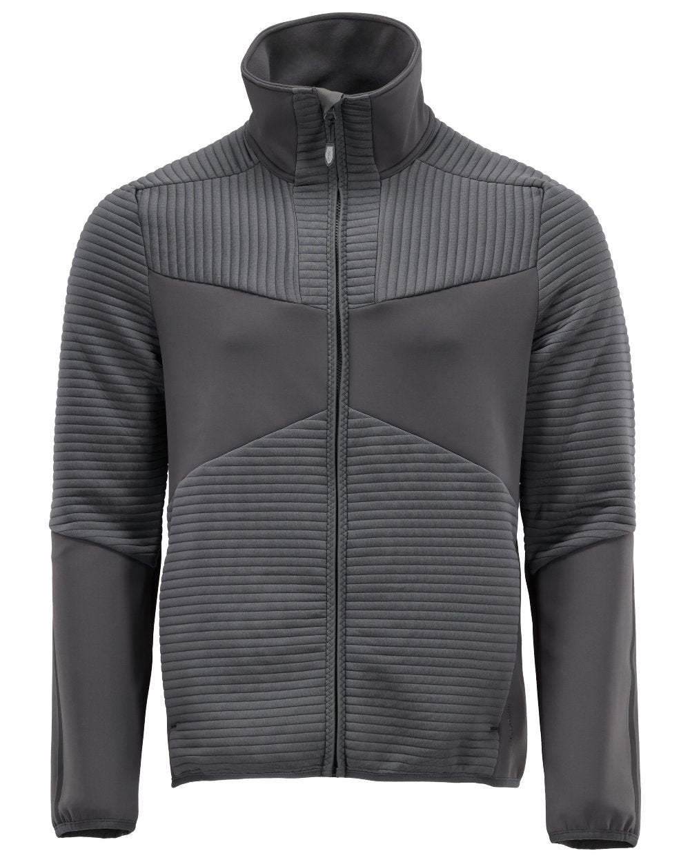 Stone Grey Coloured Mascot Workwear Mens Customized Fleece Jumper With Zipper on white background 