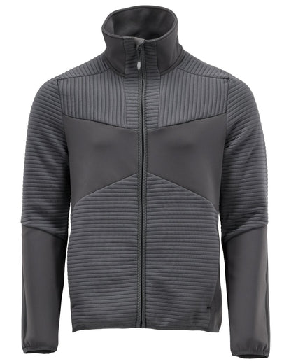 Stone Grey Coloured Mascot Workwear Mens Customized Fleece Jumper With Zipper on white background 