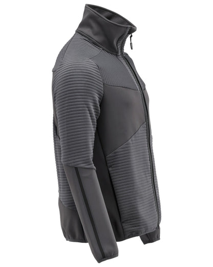 Stone Grey Coloured Mascot Workwear Mens Customized Fleece Jumper With Zipper on white background 