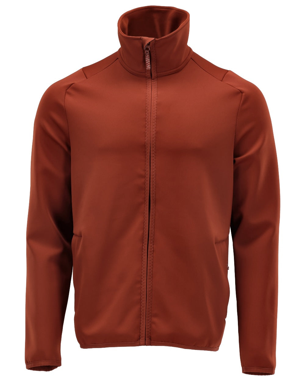 Autumn Red Coloured Mascot Workwear Mens Customized Full Zip Fleece Jumper on white background 