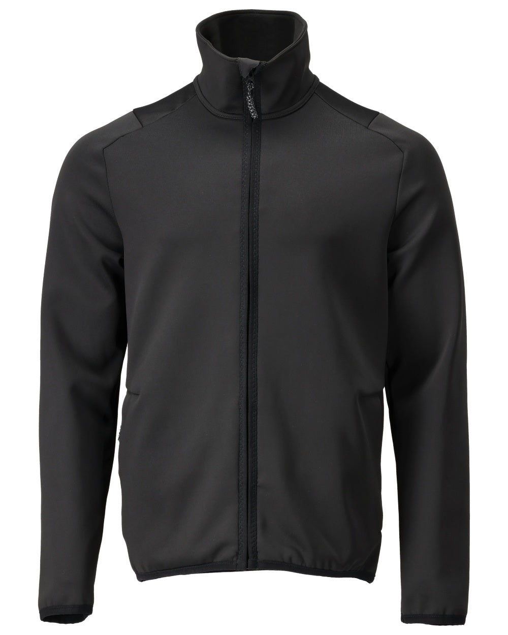Black Coloured Mascot Workwear Mens Customized Full Zip Fleece Jumper on white background 