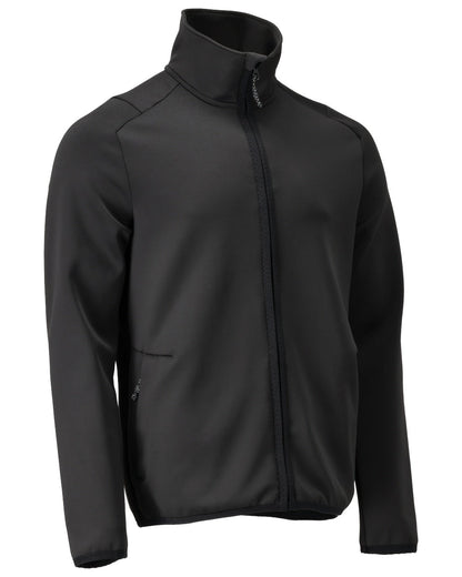 Black Coloured Mascot Workwear Mens Customized Full Zip Fleece Jumper on white background 