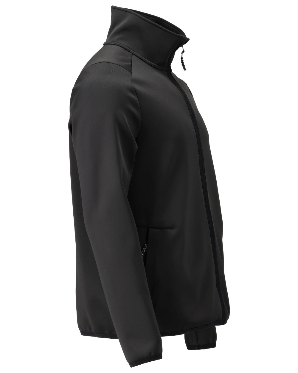 Black Coloured Mascot Workwear Mens Customized Full Zip Fleece Jumper on white background 