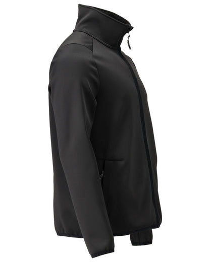 Black Coloured Mascot Workwear Mens Customized Full Zip Fleece Jumper on white background 