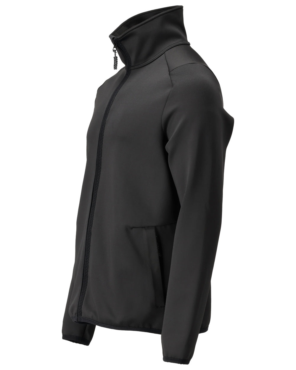 Black Coloured Mascot Workwear Mens Customized Full Zip Fleece Jumper on white background 