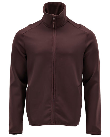 Bordeaux Coloured Mascot Workwear Mens Customized Full Zip Fleece Jumper on white background 