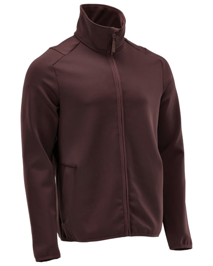 Bordeaux Coloured Mascot Workwear Mens Customized Full Zip Fleece Jumper on white background 