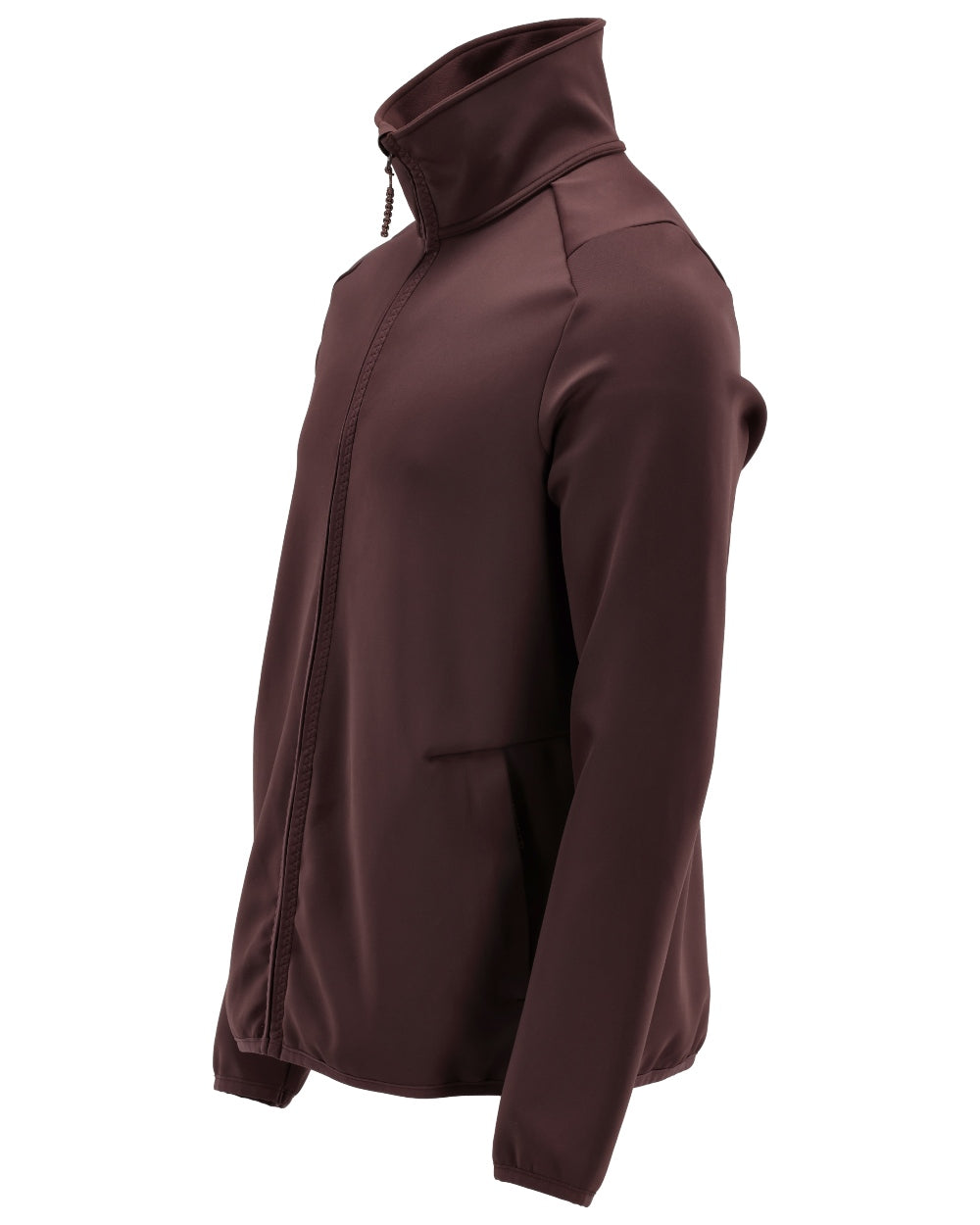 Bordeaux Coloured Mascot Workwear Mens Customized Full Zip Fleece Jumper on white background 