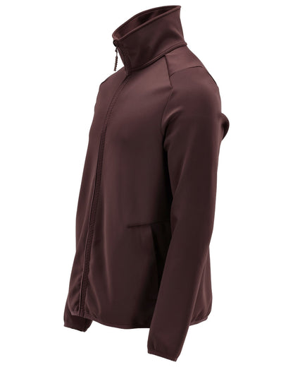 Bordeaux Coloured Mascot Workwear Mens Customized Full Zip Fleece Jumper on white background 