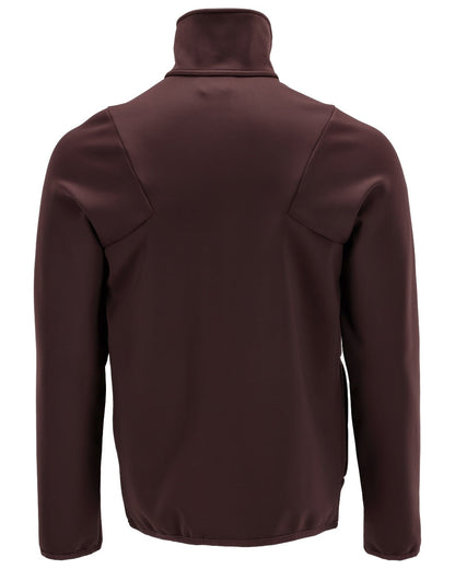 Bordeaux Coloured Mascot Workwear Mens Customized Full Zip Fleece Jumper on white background 
