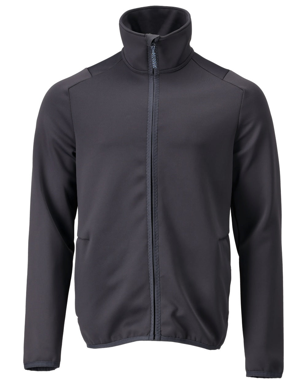 Dark Navy Coloured Mascot Workwear Mens Customized Full Zip Fleece Jumper on white background 