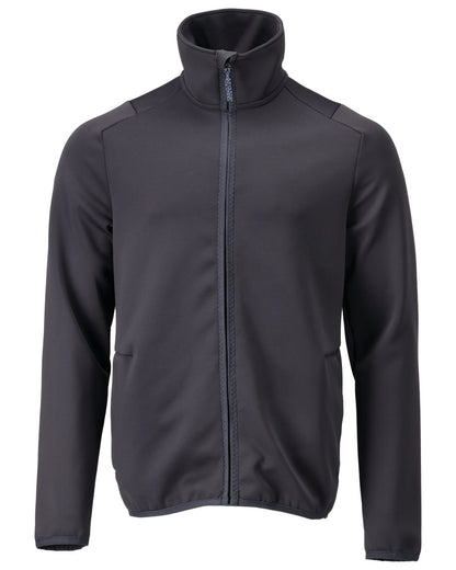 Dark Navy Coloured Mascot Workwear Mens Customized Full Zip Fleece Jumper on white background 