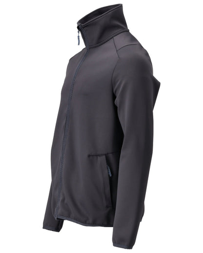 Dark Navy Coloured Mascot Workwear Mens Customized Full Zip Fleece Jumper on white background 