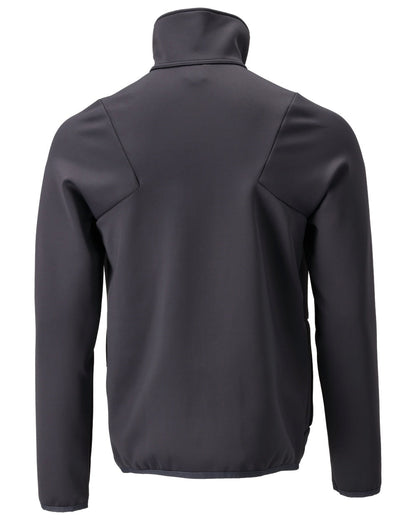 Dark Navy Coloured Mascot Workwear Mens Customized Full Zip Fleece Jumper on white background 