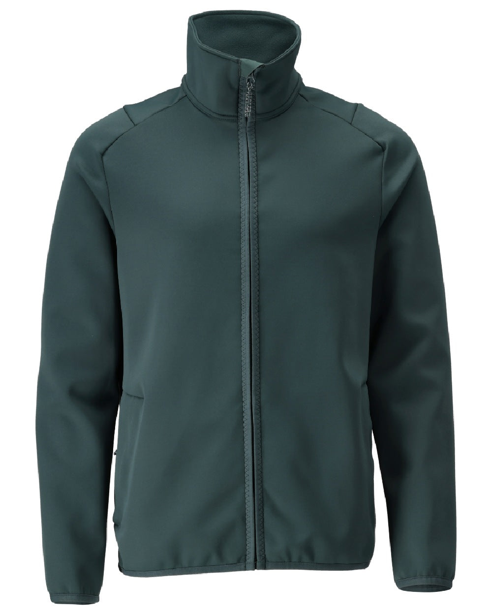 Forest Green Coloured Mascot Workwear Mens Customized Full Zip Fleece Jumper on white background 