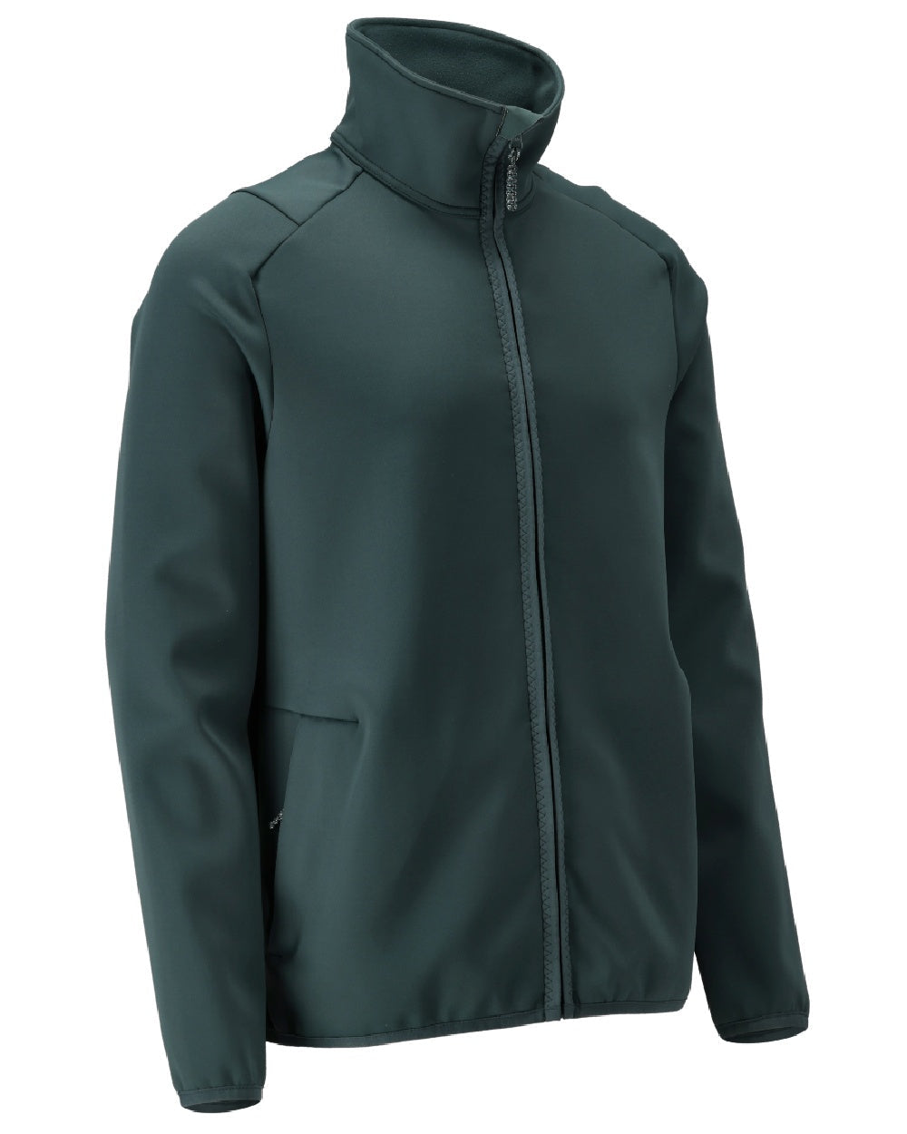 Forest Green Coloured Mascot Workwear Mens Customized Full Zip Fleece Jumper on white background 