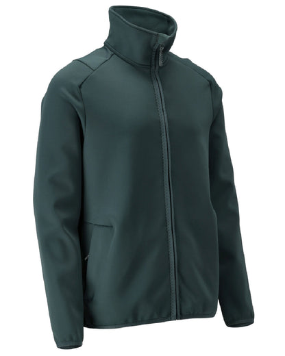 Forest Green Coloured Mascot Workwear Mens Customized Full Zip Fleece Jumper on white background 