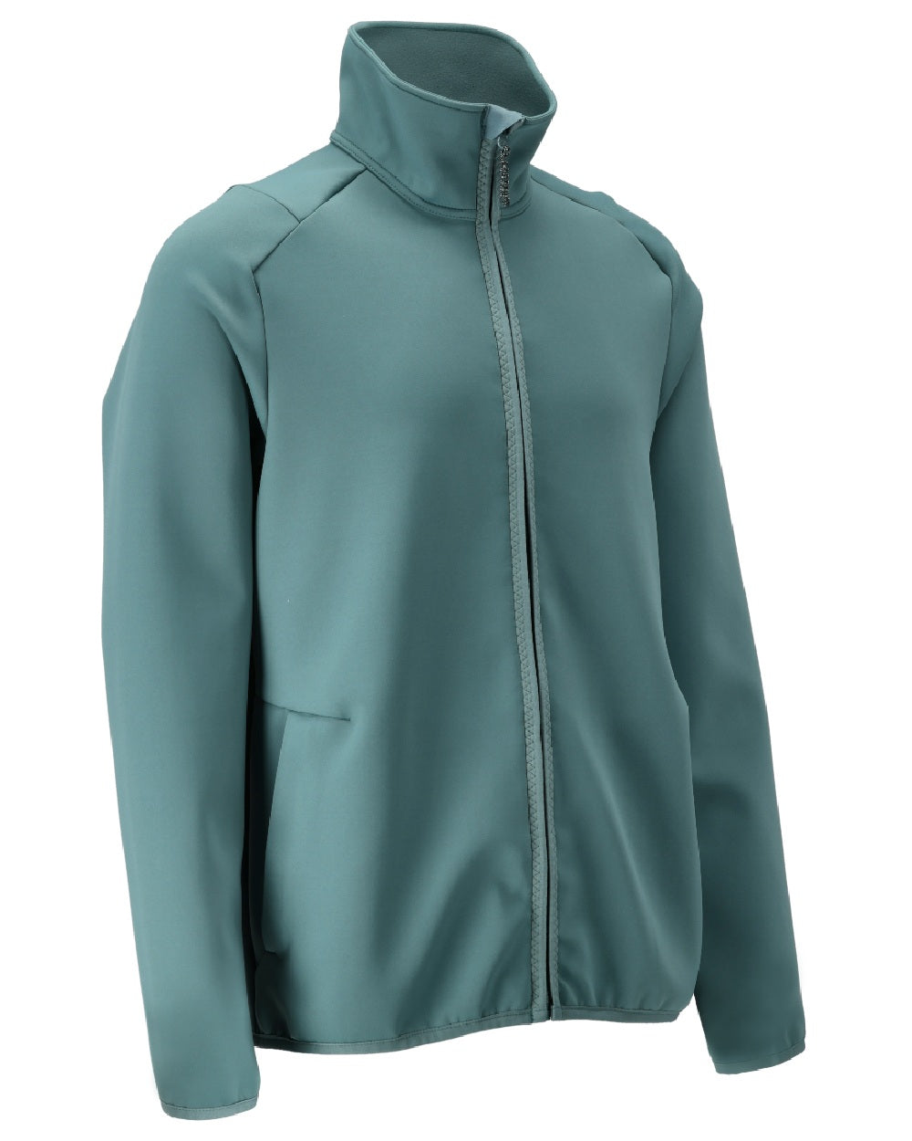 Light Forest Green Coloured Mascot Workwear Mens Customized Full Zip Fleece Jumper on white background 