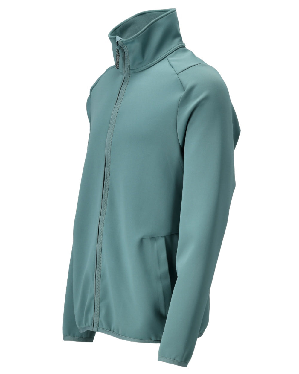 Light Forest Green Coloured Mascot Workwear Mens Customized Full Zip Fleece Jumper on white background 