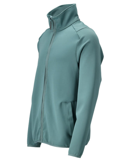 Light Forest Green Coloured Mascot Workwear Mens Customized Full Zip Fleece Jumper on white background 
