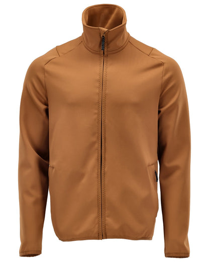Nut Brown Coloured Mascot Workwear Mens Customized Full Zip Fleece Jumper on white background 