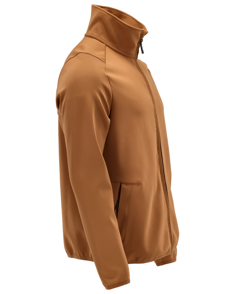 Nut Brown Coloured Mascot Workwear Mens Customized Full Zip Fleece Jumper on white background 