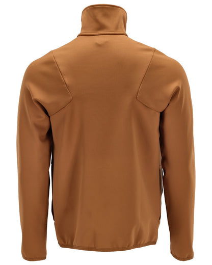 Nut Brown Coloured Mascot Workwear Mens Customized Full Zip Fleece Jumper on white background 