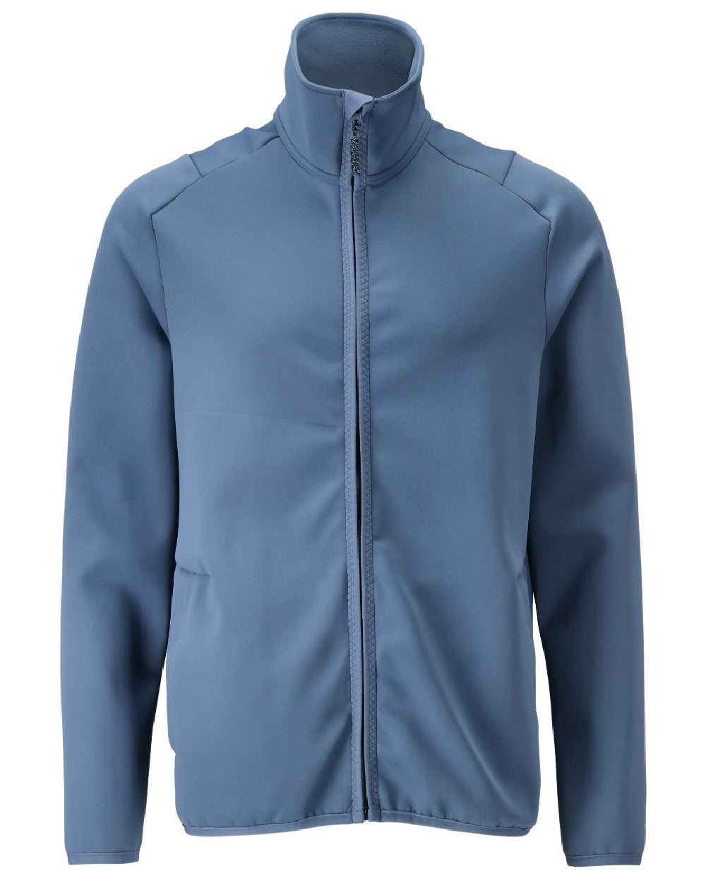 Stone Blue Coloured Mascot Workwear Mens Customized Full Zip Fleece Jumper on white background 
