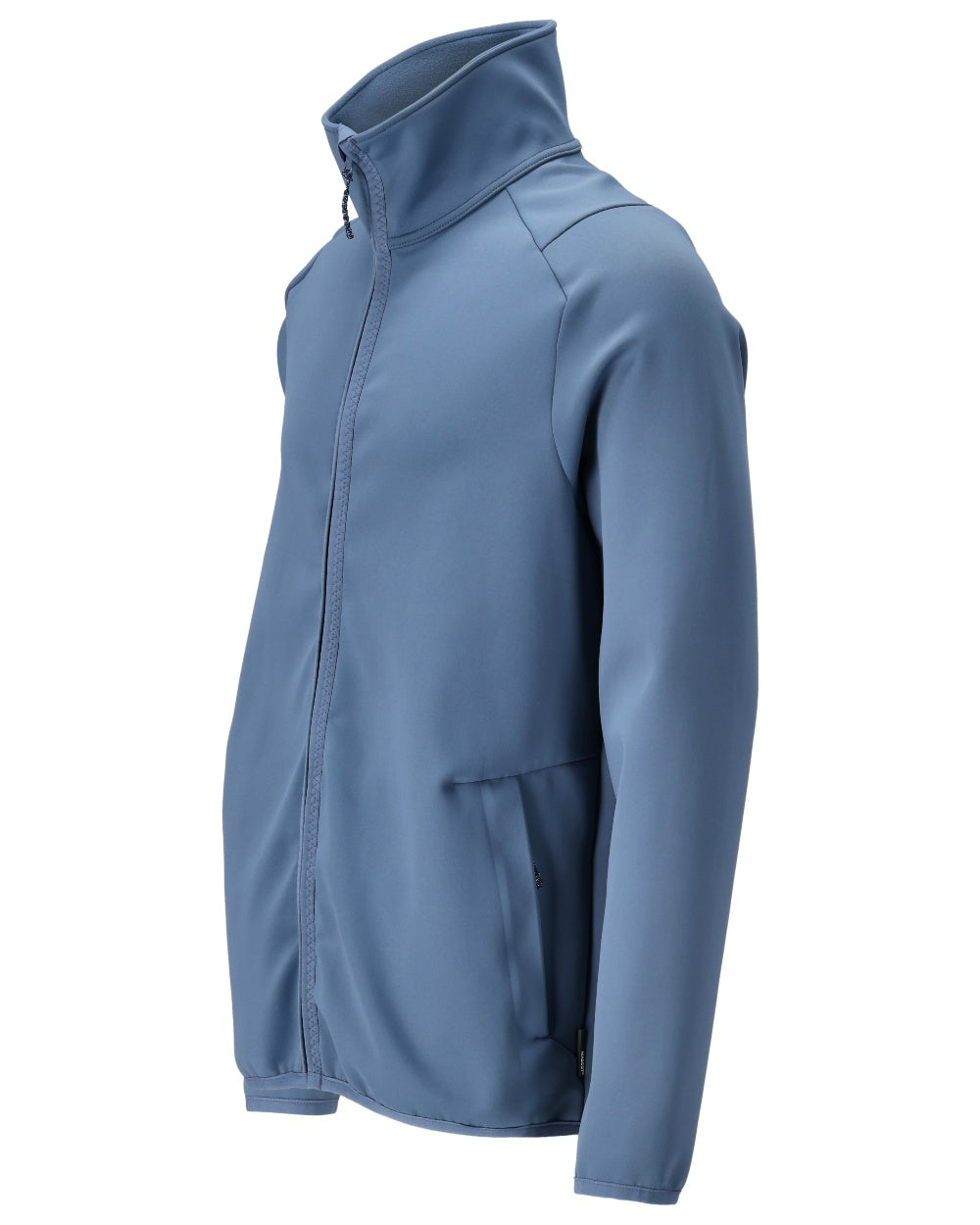 Stone Blue Coloured Mascot Workwear Mens Customized Full Zip Fleece Jumper on white background 