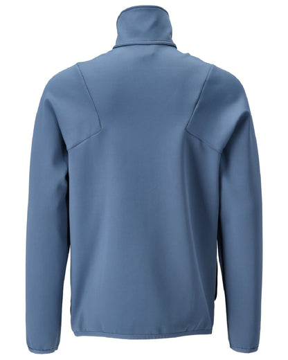 Stone Blue Coloured Mascot Workwear Mens Customized Full Zip Fleece Jumper on white background 