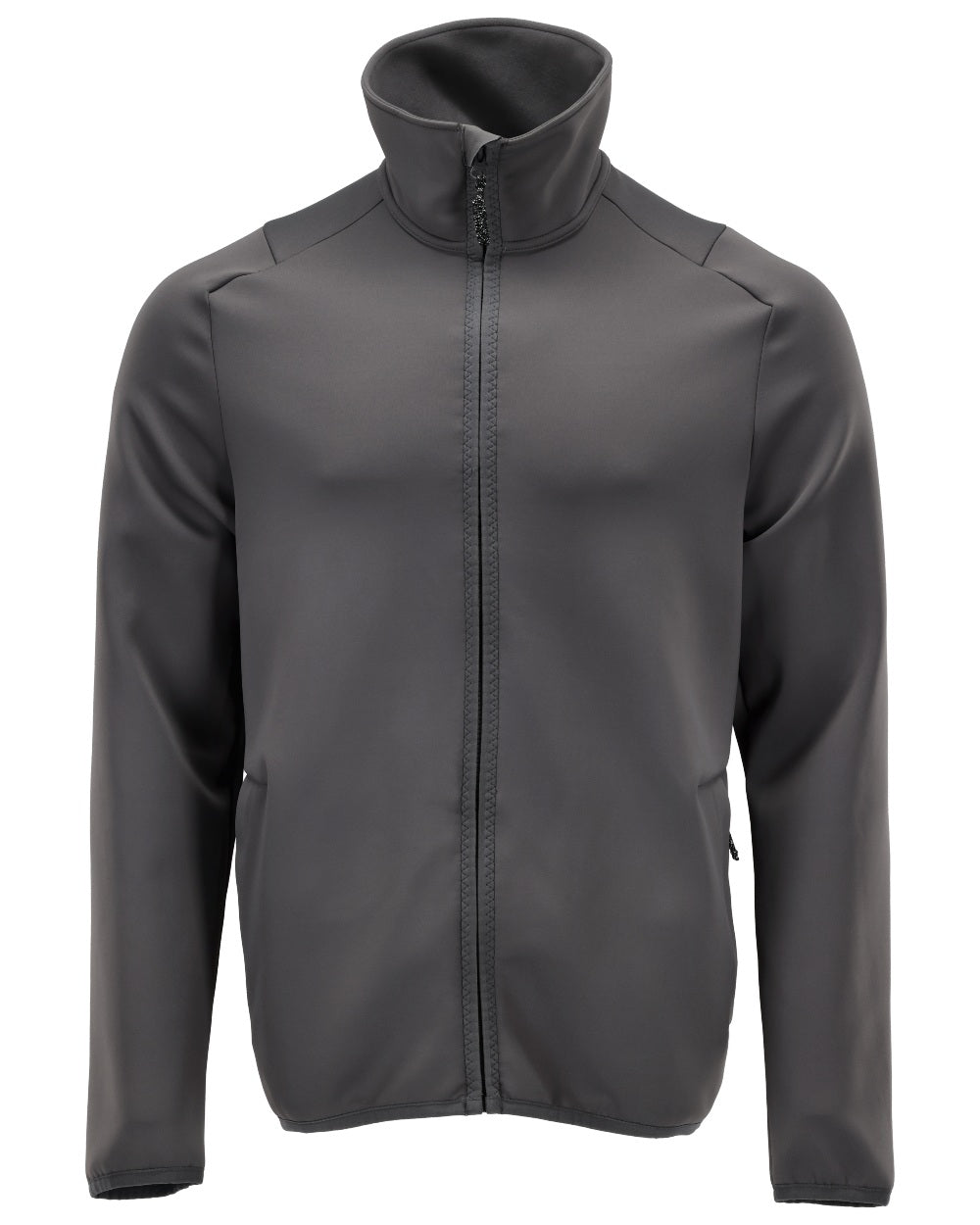 Stone Grey Coloured Mascot Workwear Mens Customized Full Zip Fleece Jumper on white background 