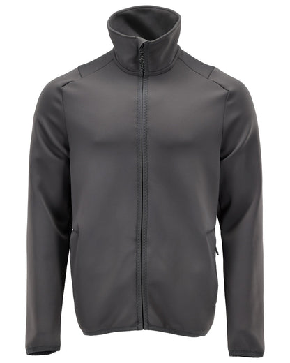 Stone Grey Coloured Mascot Workwear Mens Customized Full Zip Fleece Jumper on white background 