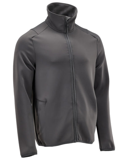 Stone Grey Coloured Mascot Workwear Mens Customized Full Zip Fleece Jumper on white background 