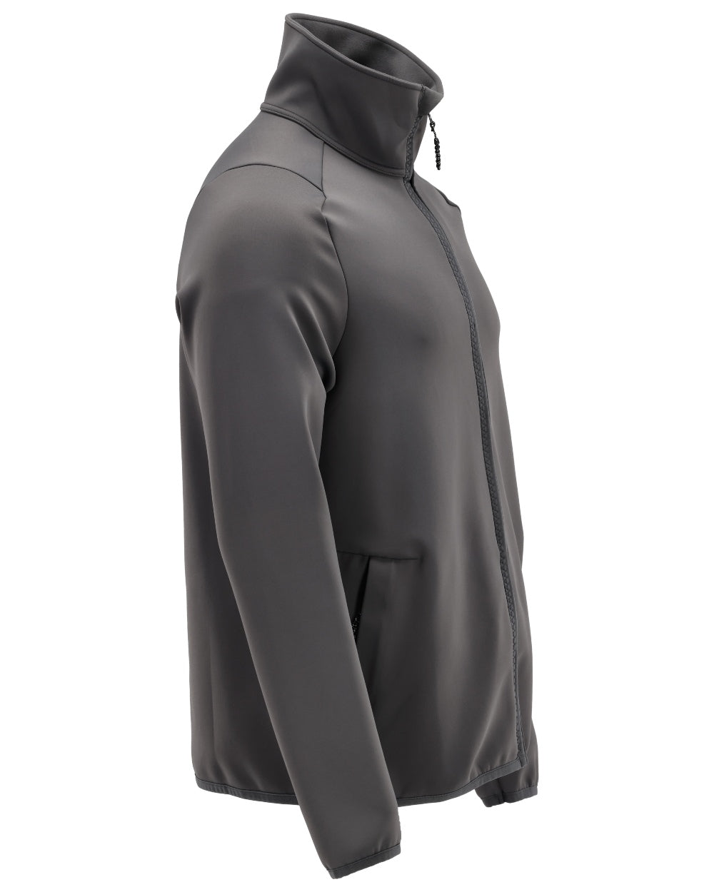 Stone Grey Coloured Mascot Workwear Mens Customized Full Zip Fleece Jumper on white background 