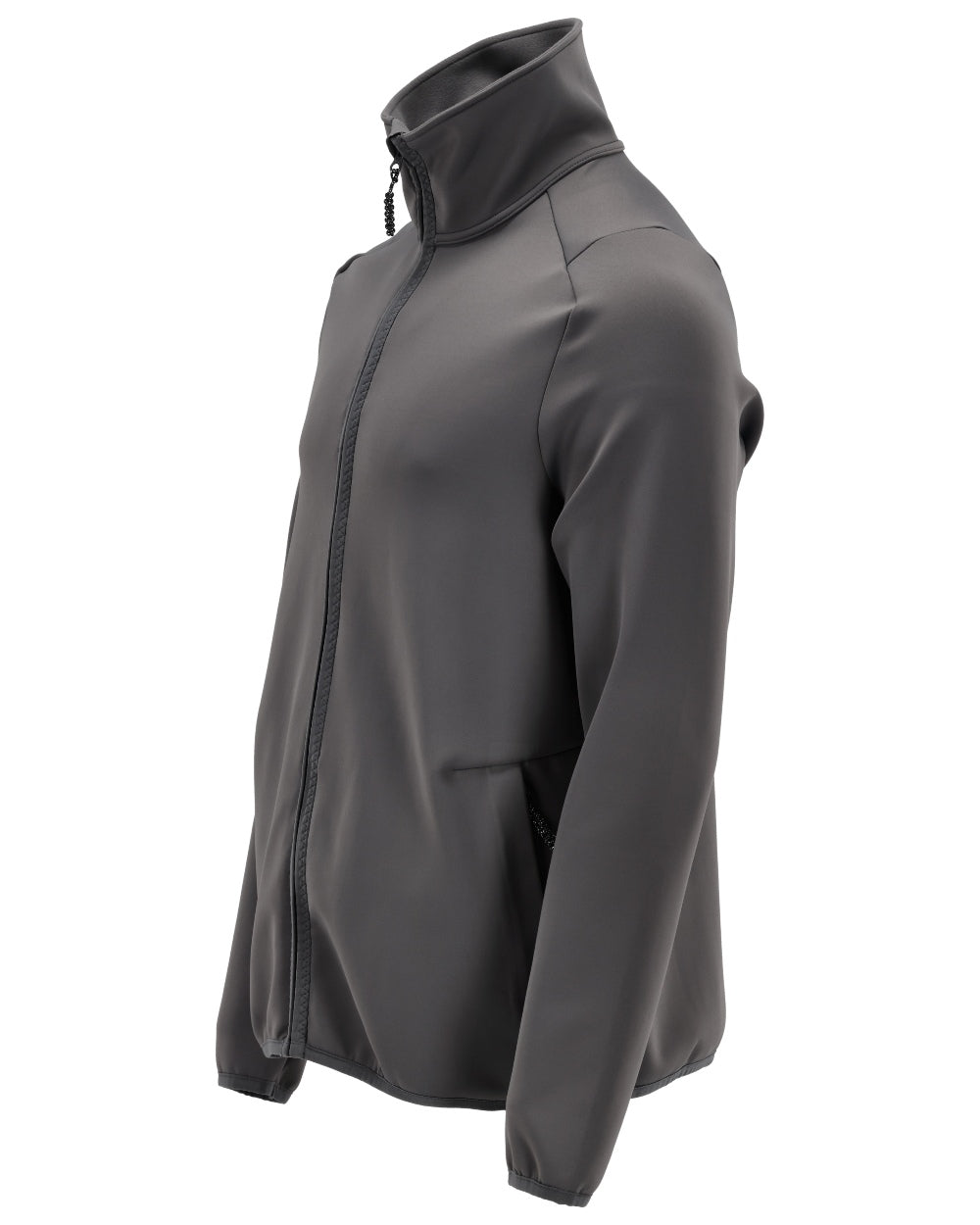 Stone Grey Coloured Mascot Workwear Mens Customized Full Zip Fleece Jumper on white background 