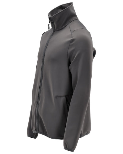 Stone Grey Coloured Mascot Workwear Mens Customized Full Zip Fleece Jumper on white background 