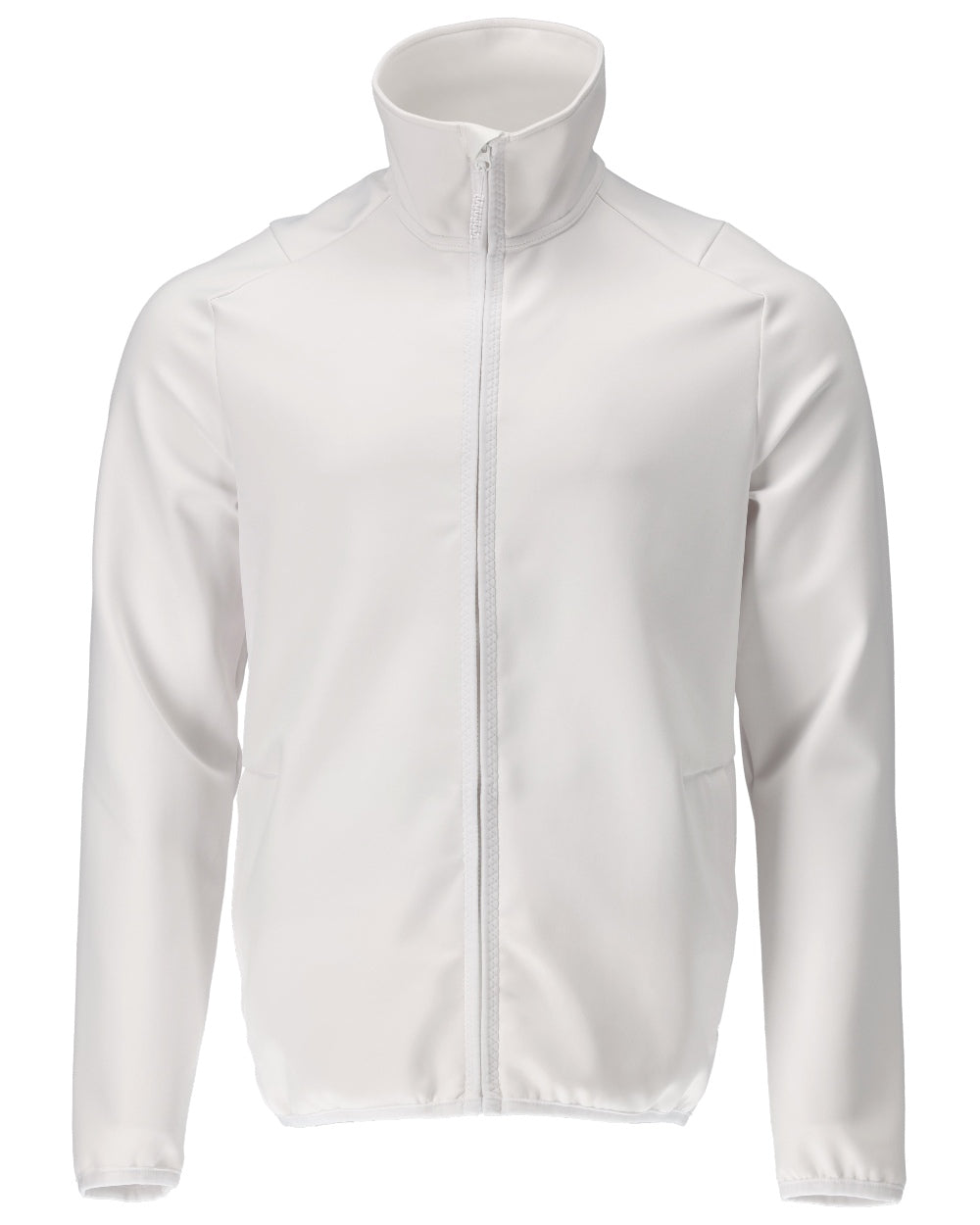 White Coloured Mascot Workwear Mens Customized Full Zip Fleece Jumper on white background 