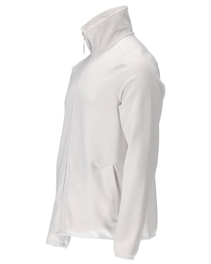 White Coloured Mascot Workwear Mens Customized Full Zip Fleece Jumper on white background 