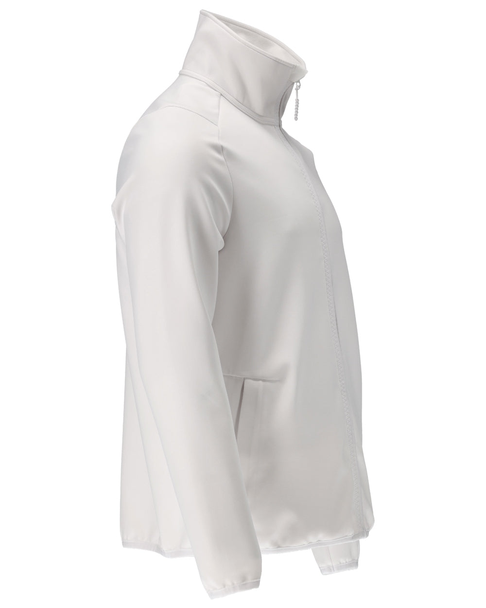 White Coloured Mascot Workwear Mens Customized Full Zip Fleece Jumper on white background 