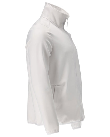 White Coloured Mascot Workwear Mens Customized Full Zip Fleece Jumper on white background 