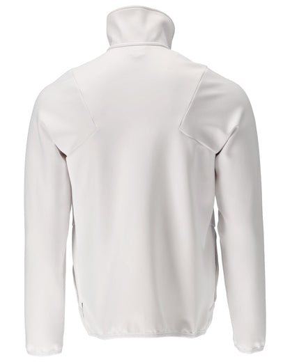 White Coloured Mascot Workwear Mens Customized Full Zip Fleece Jumper on white background 