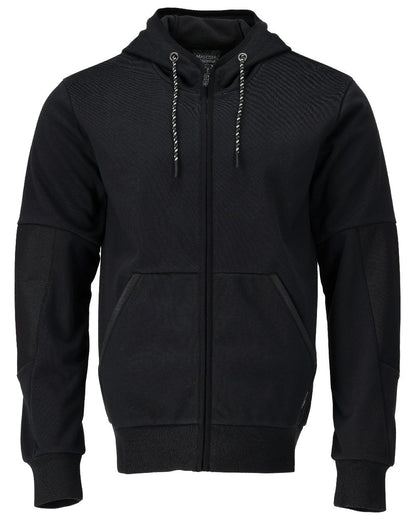 Black Coloured Mascot Workwear Mens Customized Hoodie With Windproof Membrane on white background 