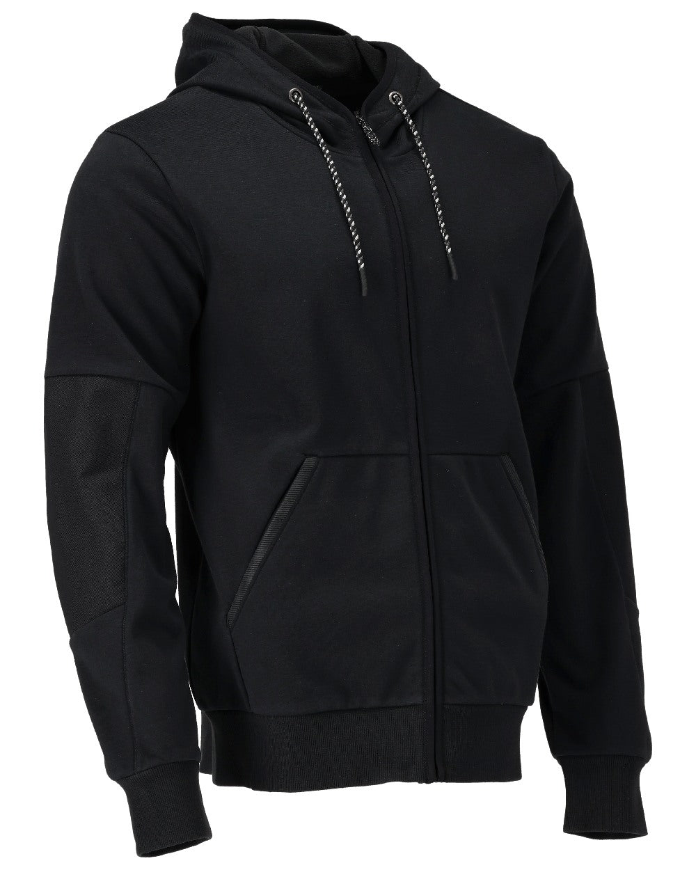Black Coloured Mascot Workwear Mens Customized Hoodie With Windproof Membrane on white background 