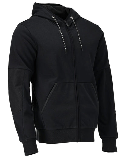 Black Coloured Mascot Workwear Mens Customized Hoodie With Windproof Membrane on white background 