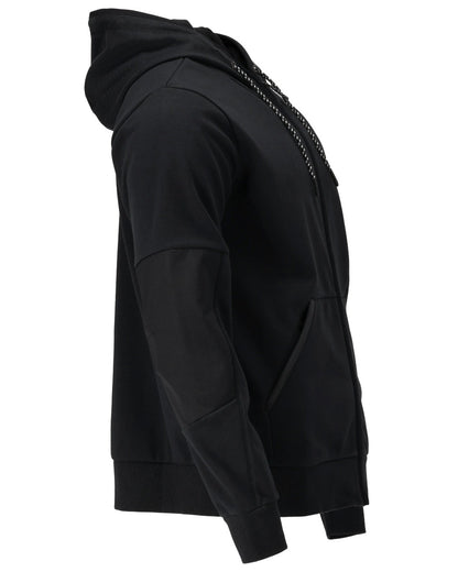 Black Coloured Mascot Workwear Mens Customized Hoodie With Windproof Membrane on white background 