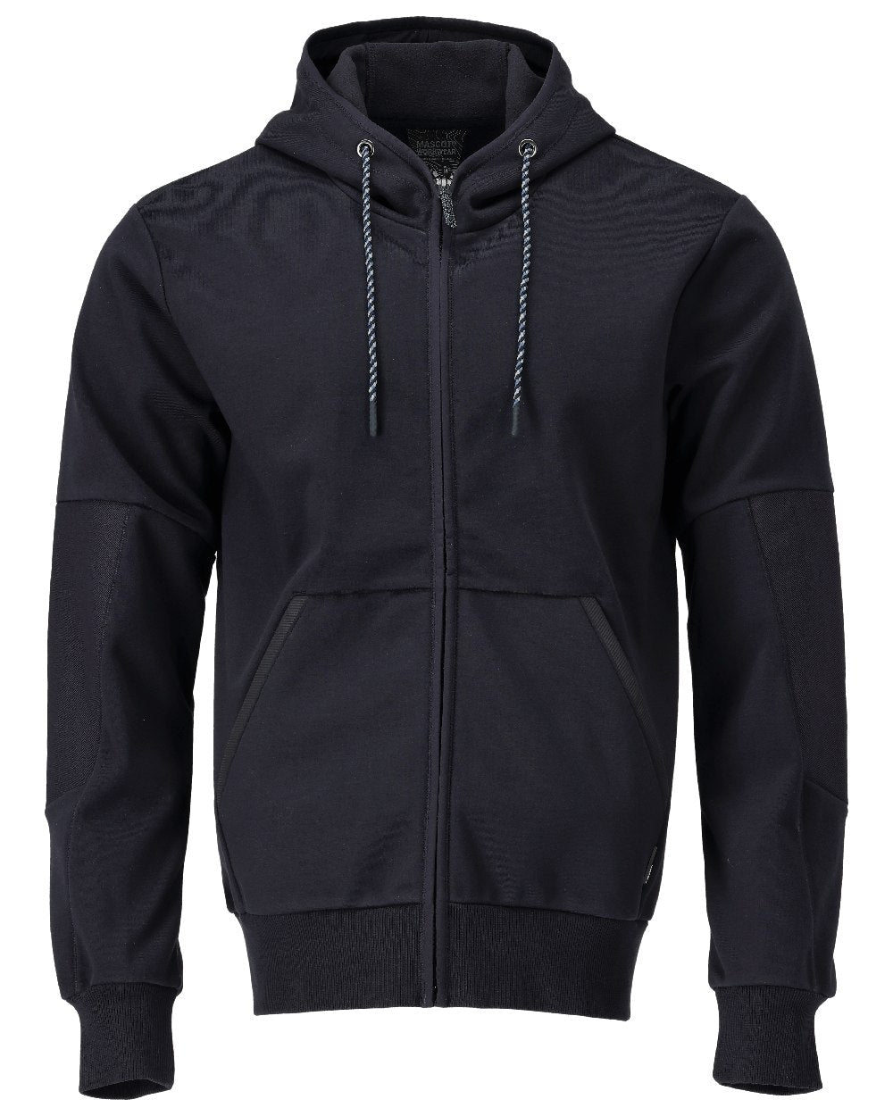 Dark Navy Coloured Mascot Workwear Mens Customized Hoodie With Windproof Membrane on white background 