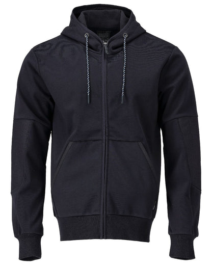 Dark Navy Coloured Mascot Workwear Mens Customized Hoodie With Windproof Membrane on white background 