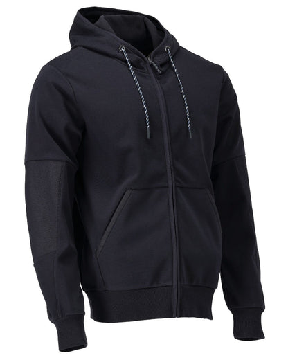 Dark Navy Coloured Mascot Workwear Mens Customized Hoodie With Windproof Membrane on white background 