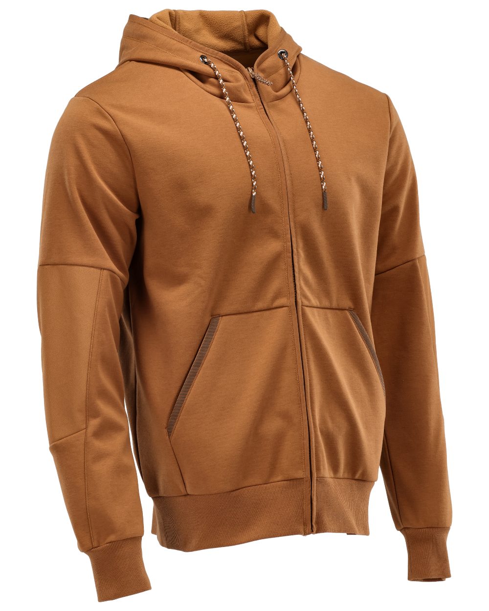 Nut Brown Coloured Mascot Workwear Mens Customized Hoodie With Windproof Membrane on white background 